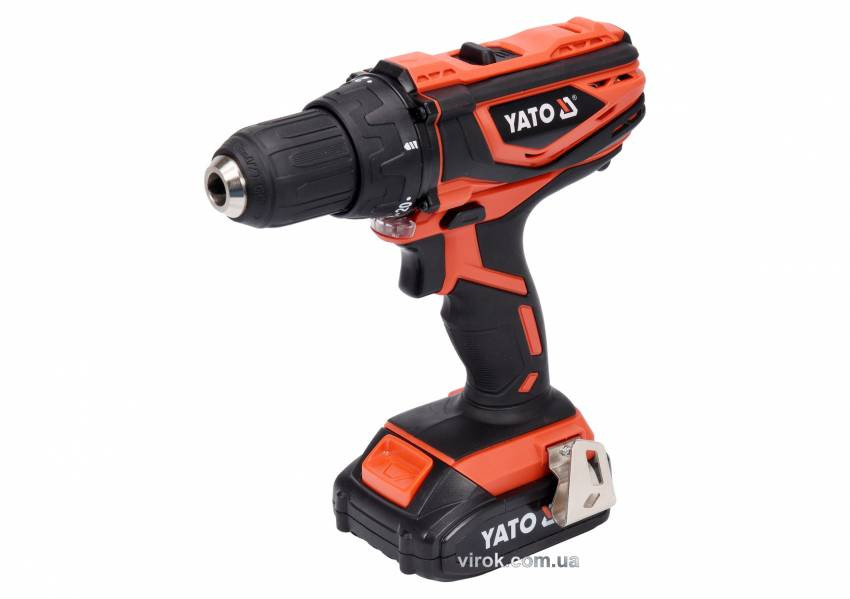 Шуруповерт-дриль акумуляторний YATO Li-Ion 18 В 2 Агод 40 Нм-YT-82780