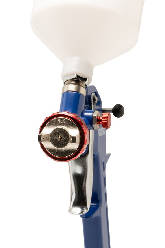 Фарбопульт MASTERTOOL HP ВБ 600 мл пластик Ø1.5 мм 120-180 л/хв 3.5-5.0 бар регулювання подачі повітря тип L 81-8715-81-8715