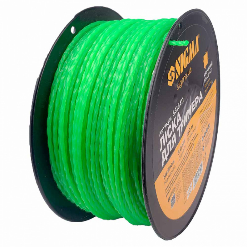 Лісочка для тримера кручений квадрат Ø3.0мм 160м котушка Sigma (5616411)-5616411