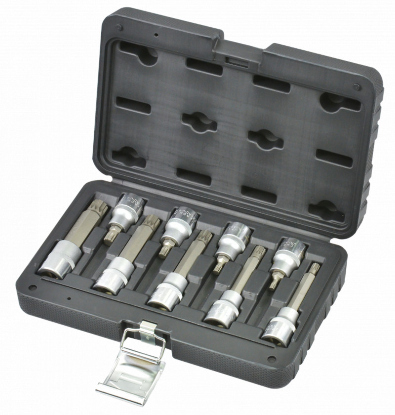 Набір головок зі вставками Spline 1/2" 9од. пластик. кейс-1614-7109