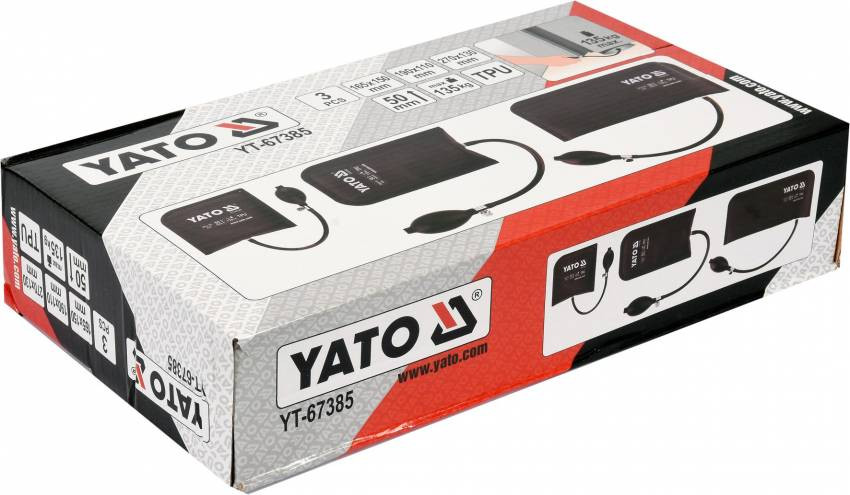 Подушки монтажні надувні YATO навант.- 135 кг, висота- 50 мм, 270х130/ 165х150/ 190х110 мм, 3 шт.-YT-67385
