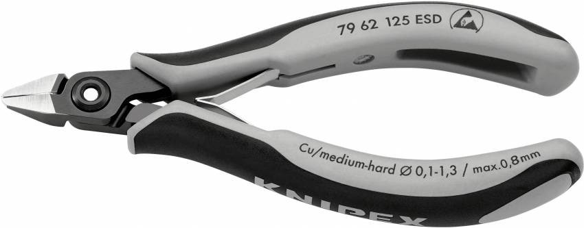 Прецизійні кусачки бокові для електроніки KNIPEX 79 62 125 ESD-79 62 125 ESD