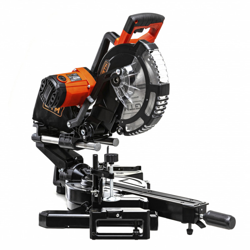 Пила торцювальна HM1046 1800Вт, 255*30мм, 5000об/хв, з протяжним механізмом і вказівником лінії розрізу-HM1046