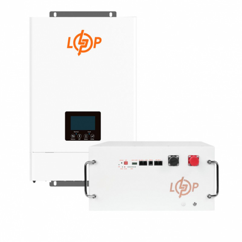 Комплект резервного живлення LogicPower ДБЖ W6000 + літієва (LiFePO4) батарея 14336 Вт/год (37760+38142 280 Ah)-
