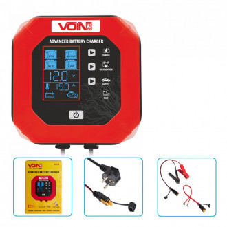 Зарядний пристрій VOIN VL-215 12&amp;24V/15A/3-200AHR/LCD/Iмпульсний-[articul]