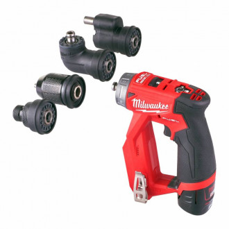 Дриль-шуруповерт акумуляторний MILWAUKEE, M12 FDDXKIT-202X, 34Нм( зар.пр.,2акум.Х2Аг,4насад.,HDкейс)