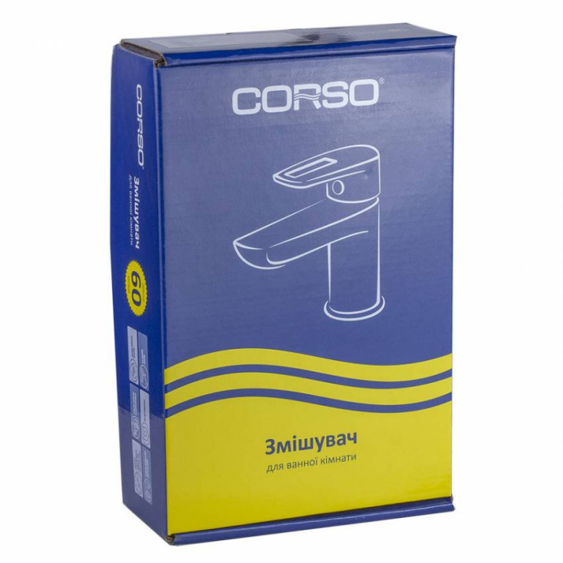 Змішувач MARMORE Ø35 для раковини литої на гайці CORSO (DB-1A138C) (9623000)-DB-1A138C