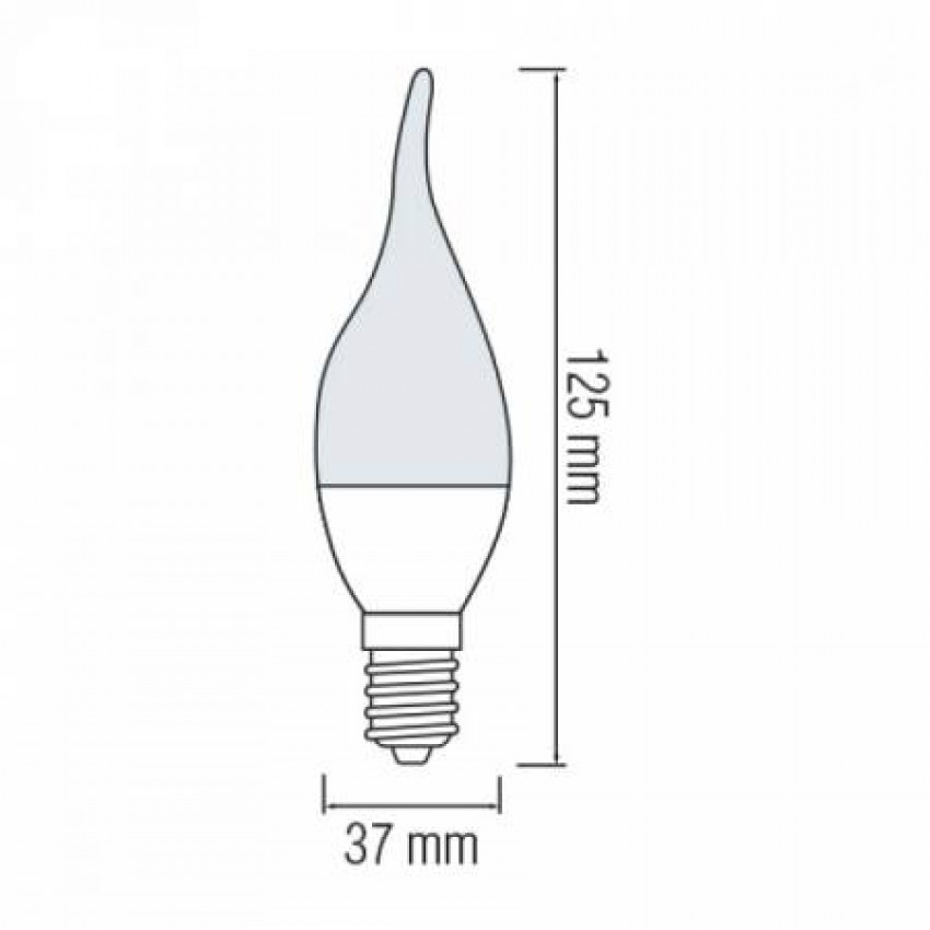 Лампа свічка на вітрі SMD LED 6W 3000K/4200K/6400K Е14 480Lm 175-250V-001-004-0006-011