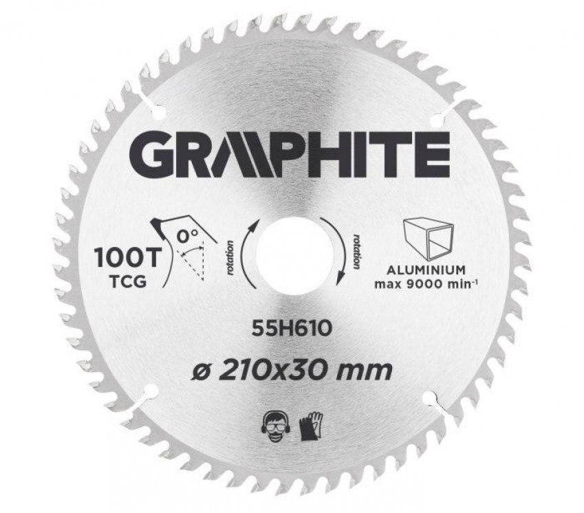 Диск відрізний 210 x 30 мм, 100 зубів, ALU-55H610