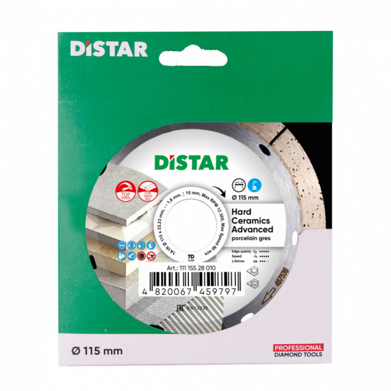 Круг алмазний вiдрiзний 1A1R 115x1,6/1,2x10x22,23 Hard ceramics Advanced-11115528010