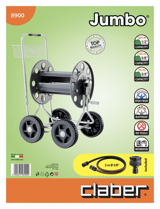 Візок для шлангу Jumbo 1/2"-165м, 3/4"-75м-89000000