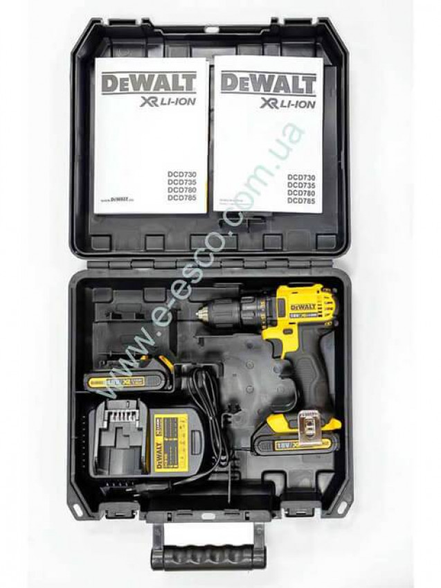 Дриль-шуруповерт акумуляторний безщітковий DeWALT DCD780C2-DCD780C2