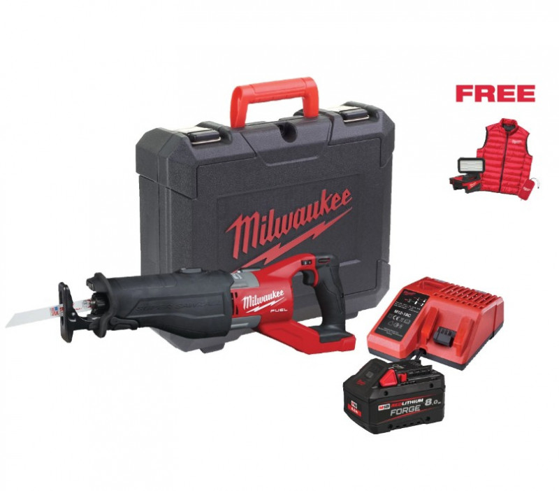 Пила шабельна акумуляторна MILWAUKEE, M18 FSX-801C (+зар.пр., 1 акум.Х 8Аг, кейс) FORGE™+подарунок-4933499455