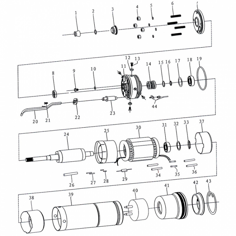 Насос відцентровий 0.37кВт H 49(38)м Q 55(35)л/хв Ø102мм 35м кабелю mid DONGYIN (778441)-778441
