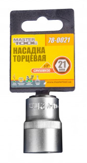 Насадка торцева 6-гранна MASTERTOOL 1/2&quot; 21 мм CRV 78-0021