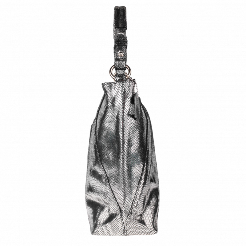 Шкіряна сумка жіноча Realer 2032-1 античне срібло-