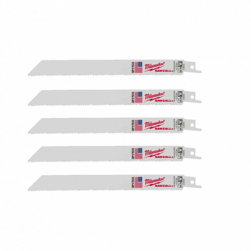 Полотно для шабельних пил THIN KERF MILWAUKEE, 200х3,1/2,1мм, (5шт), (універсальне)-48475093