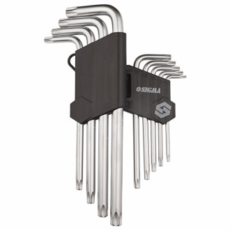 Ключі TORX 9шт T10-T50мм CrV (середні з отвором) Sigma (4022221)