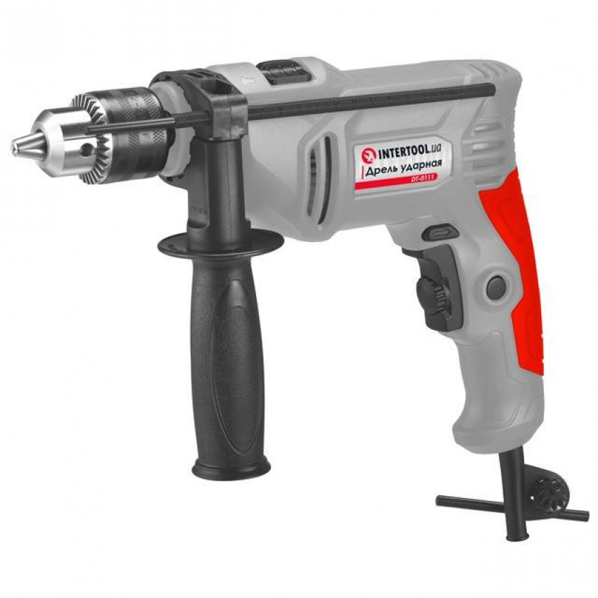 Дриль ударний 750 Вт, 0-3000 об/хв., 1.5-13 мм реверс INTERTOOL DT-0111-DT-0111