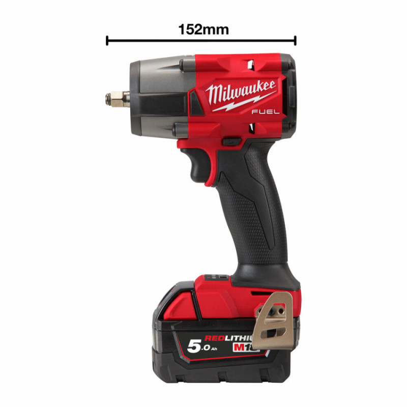 Гайкокрут акумуляторний безщітковий 3/8'' MILWAUKEE, M18 FMTIW2F38-502X, 813Нм, з кільцем (зарядний пристрій M12-18 FC, 2 акумул-4933479405