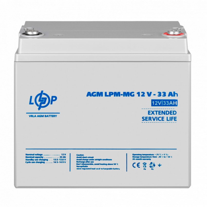 Акумулятор мультигелевий LPM-MG 12V - 33 Ah + справа-