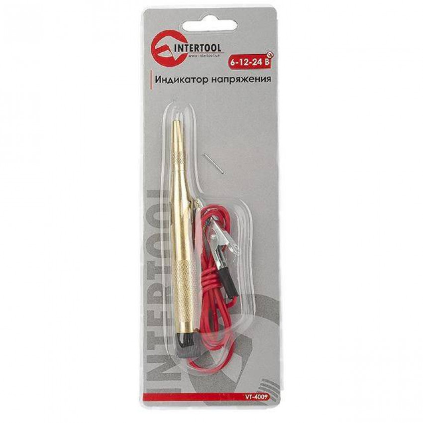 Індикатор напруги 6-12-24В., металевий корпус INTERTOOL VT-4009-VT-4009
