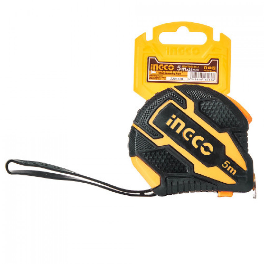 Рулетка 5 м × 25 мм автостоп INGCO-HSMT08525-1