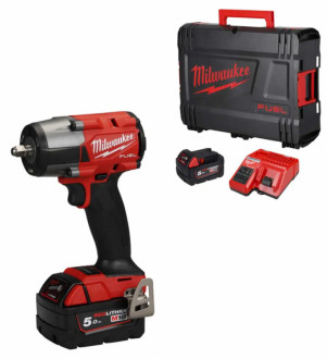 Гайкокрут акумуляторний безщітковий 3/8'' MILWAUKEE, M18 FMTIW2F38-502X, 813Нм, з кільцем (зарядний пристрій M12-18 FC, 2 акумул-[articul]