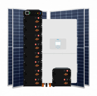 Гібридна станція 50 кВт (3ф.) з LiFePO4 на 51 кВт (двосторонні панелі)-[articul]