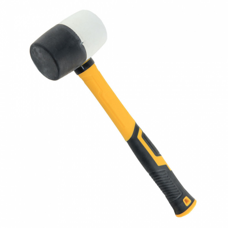 Киянка гумова чорно-біла 450г фібергласова рукоятка SIGMA (4317241)-4317241