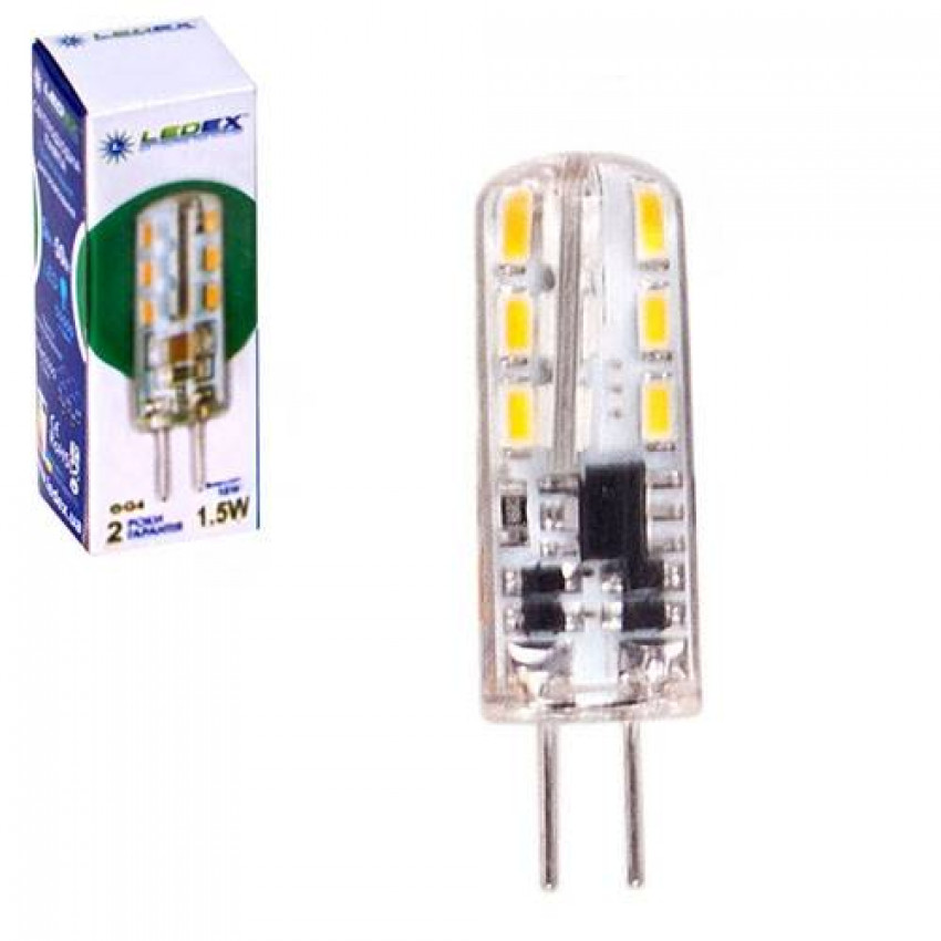 Світлодіодна лампа LEDEX G4 1,5W, 130-150lm, 4000К, AC-DC 12V чіп: SMD3014/24-100411