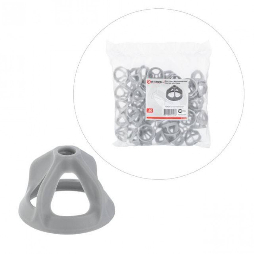 Система вирівнювання плитки гвинтова, гайка 50шт INTERTOOL KT-4956-KT-4956
