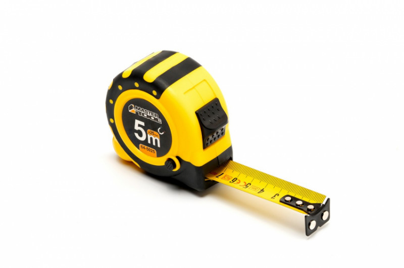 Рулетка з магнітами MASTERTOOL 5 м 25 мм нейлонове покриття 64-5025-64-5025