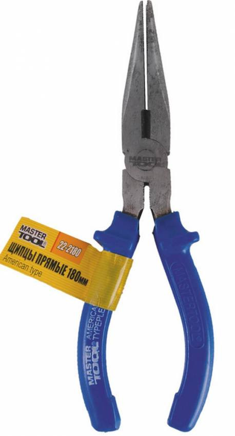 MasterTool Щипці прямі 180 мм American Type, C45, HRC 44~48, Ст.: 22-2180-22-2180