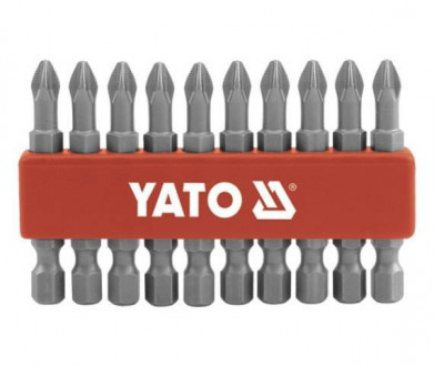 Насадка викруткова хрестова YATO PН2 на кв. 1/4&quot;, l=50мм, Набір 10шт. [25/100]-[articul]