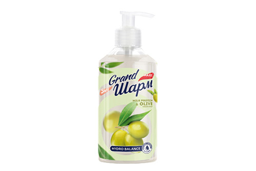 Мило туалетне рідке Grand Шарм Молочний протеін і Оливка 500мл (пляшка)-083572