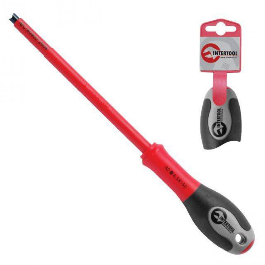 Викрутка хрестова ізольована PH1, 80 мм 1000 В INTERTOOL VT-3211-VT-3211