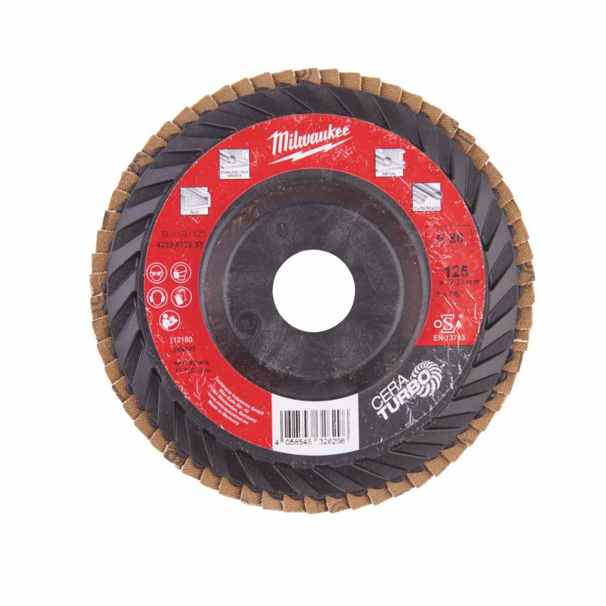 Диск пелюстковий CERAMIC MILWAUKEE SLC 50/125, зерно 40, Ø125мм-4932472231