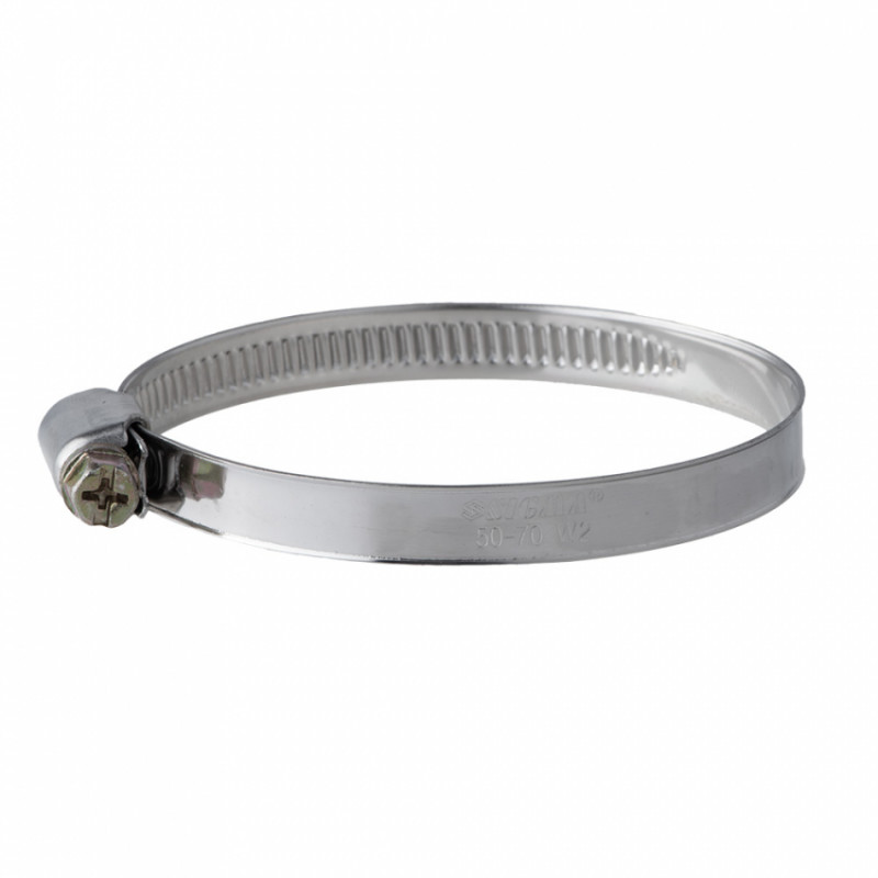 Хомут черв'ячний нержавіючий 9мм D50-70мм 10шт Sigma (2510131)-2510131