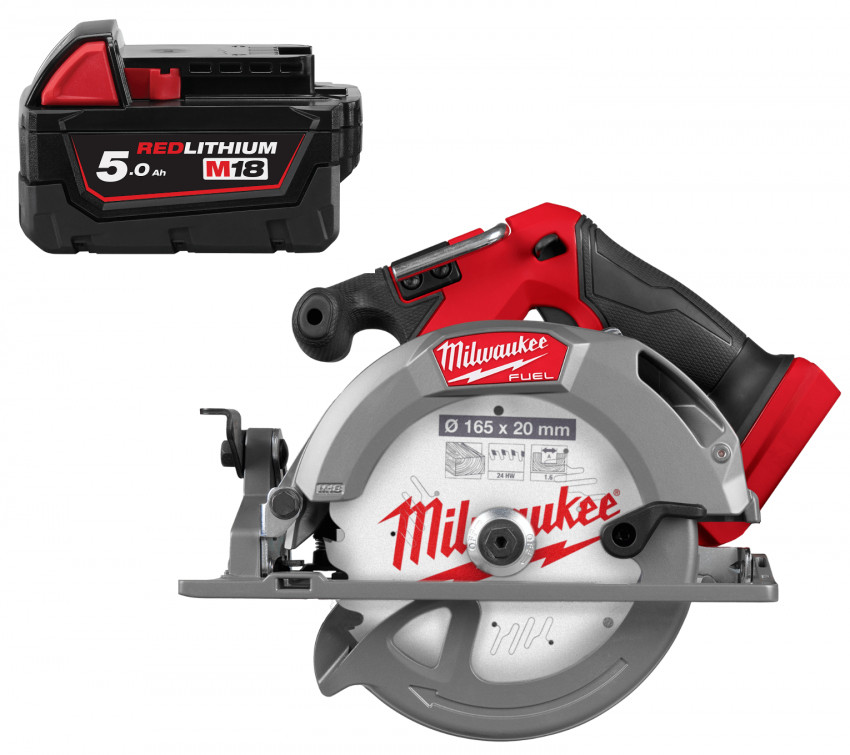 Пила дискова аккумуляторна безщіткова MILWAUKEE M18 FCS552-0, Ø165мм (каркас) + M18 B5 подарунок-4933493587/B5