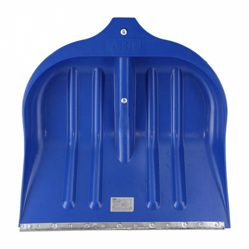 Лопата для снігу/зерна пластикова з оцинкованою планкою Strong 490×495мм з дерев'яним держаком (кольорова) GRAD (5046525)-5046525