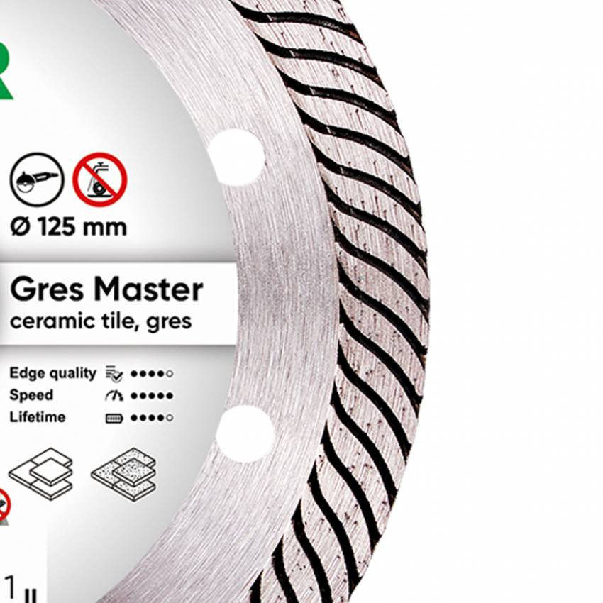 Круг алмазний вiдрiзний 1A1R 125x1,4/1,0x10x22,23 Gres Master-11115160010