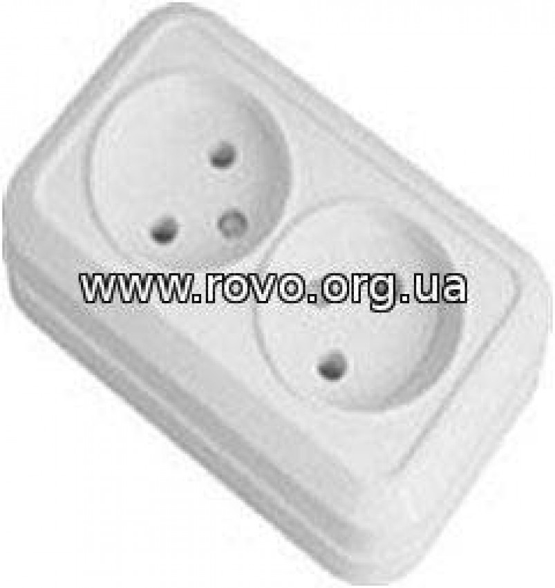 Розетка накл. подвійний. 2к ОD-20 Simply p ELM-41-0033