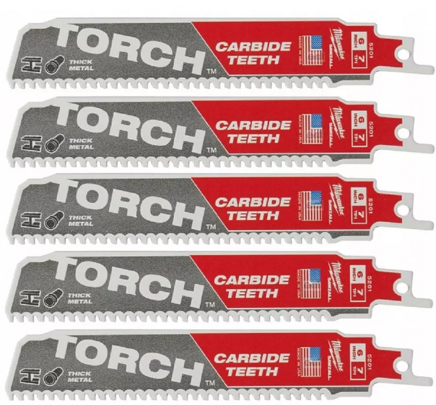 Полотно для шабельних пил TORCH CARBIDE MILWAUKEE, 150х3,1мм, (5шт), (метал)-48475501