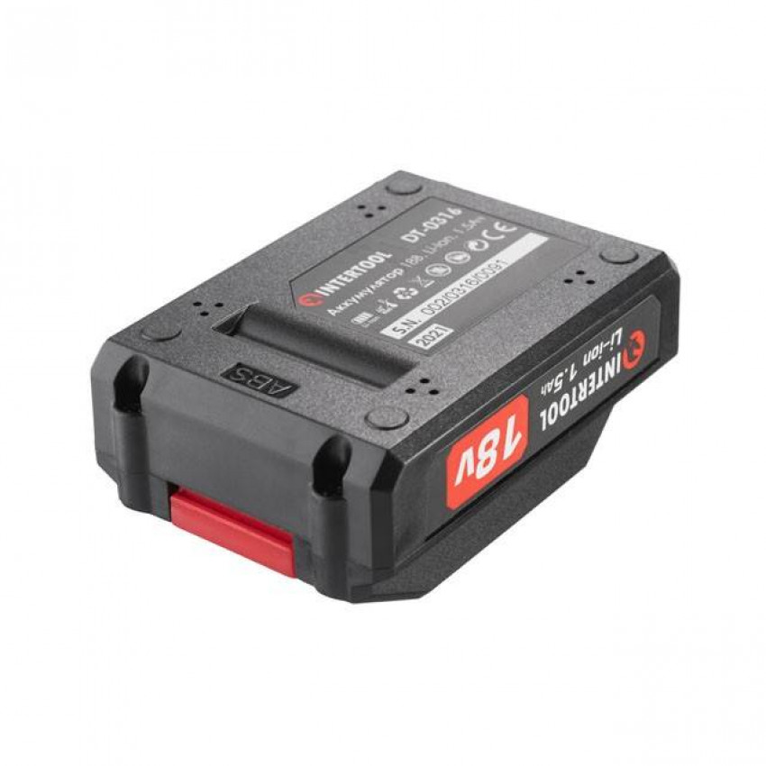 Акумулятор 18 В, літій-іон, 1.5 Ач, для шурупокрута DT-0315 INTERTOOL DT-0316-DT-0316