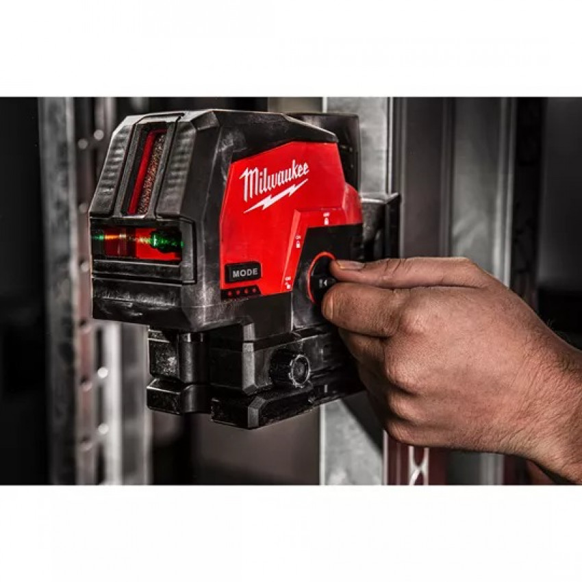 Лінійно-точковий лазерний нівелір Milwaukee M12 3PL-0C 4933478100 із зеленим променем-4933478100