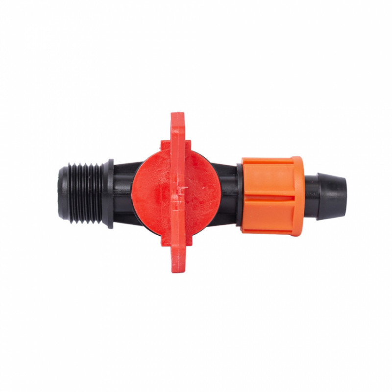 Кран для крапельної стрічки Ø16мм н/р 1/2" FLORA (5079654)-5079654