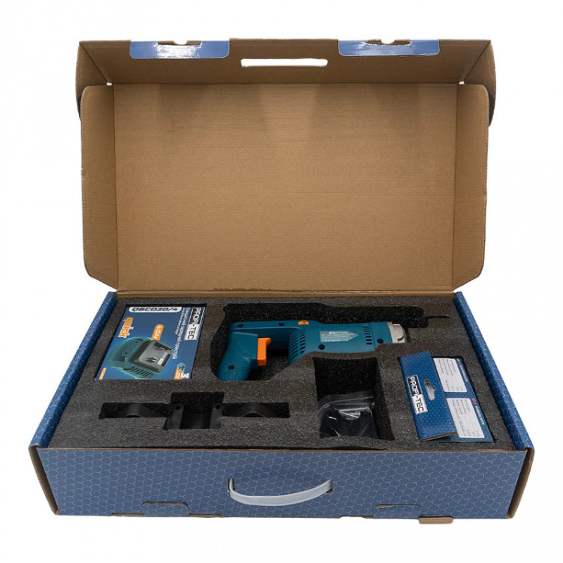 Акумуляторний вібратор для бетону PROFI-TEC PCV1535, 20В, 1*PT2080EP, QBCD20/4 quick, + шланг 1,5м-PRT_008108