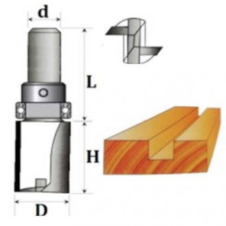 Фреза Пряма кромкова №1021 z2+1 (D10, h12, d6) 16-327-102-[articul]