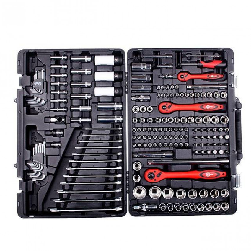 Набір інструментів професійний 1/4 "& 3/8" & 1/2 "176 од, Cr-V INTERTOOL ET-7176-ET-7176